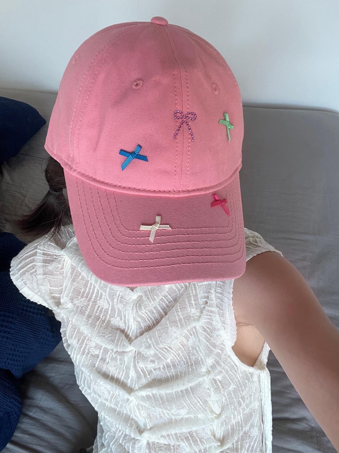 TheCapSpot - Rhinestone Bow Peaked Cap