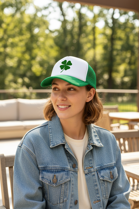 Floral Clover Polyester Sun Cap – Breathable, 8 Styles, Summer