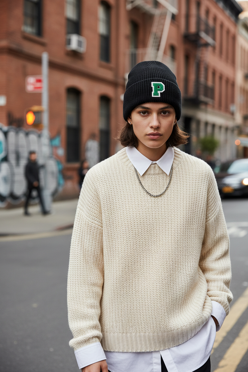 Percy Unisex Acrylic Knit Beanie – One Size