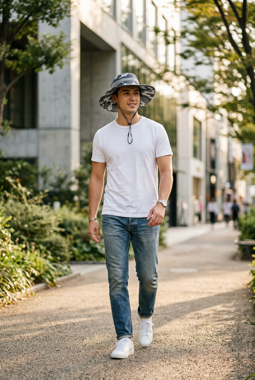 Newsome Camouflage Polyester Bucket Hat