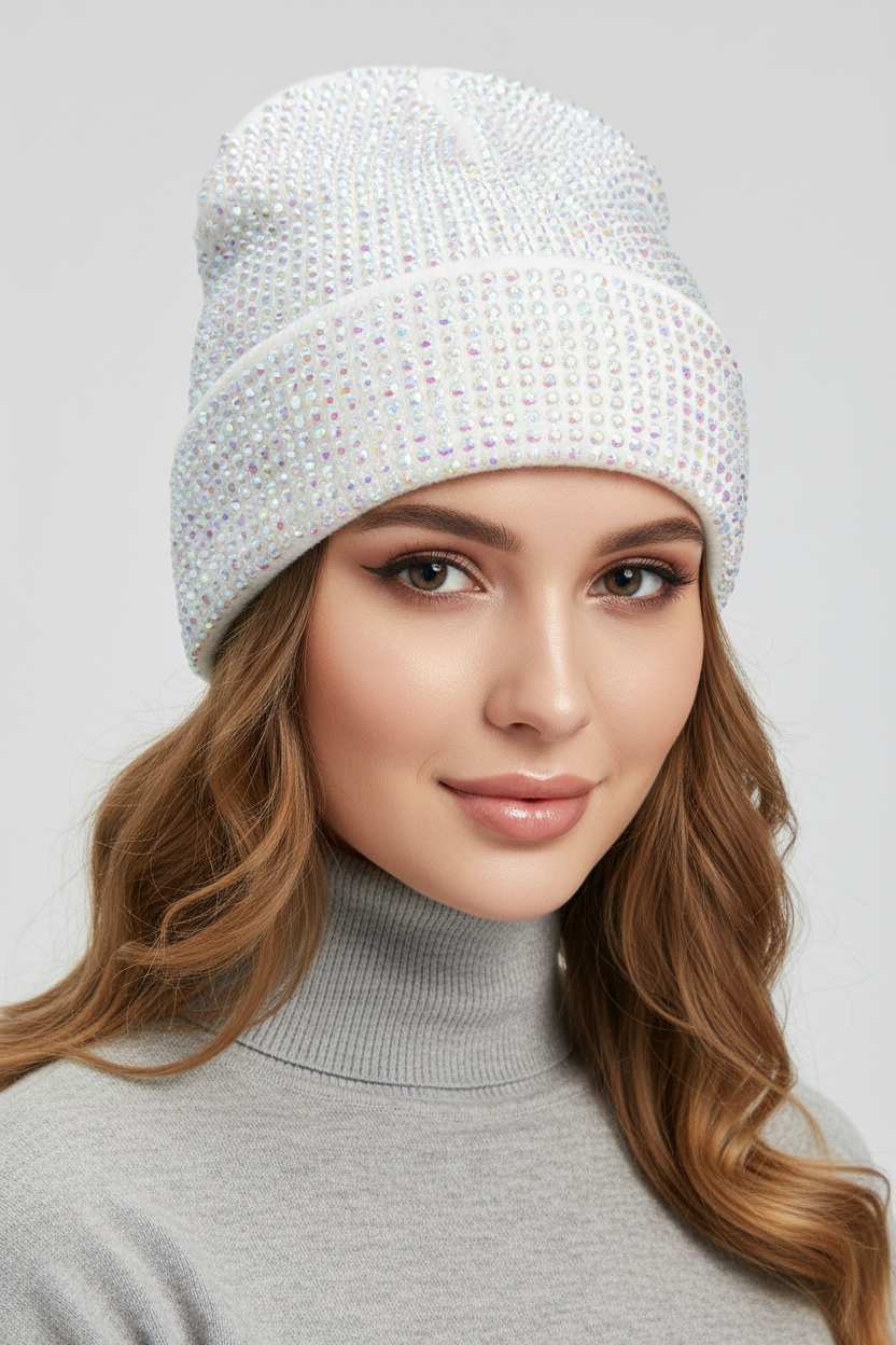 Diamond Knit Stocking Cap – Unisex Winter Beanie