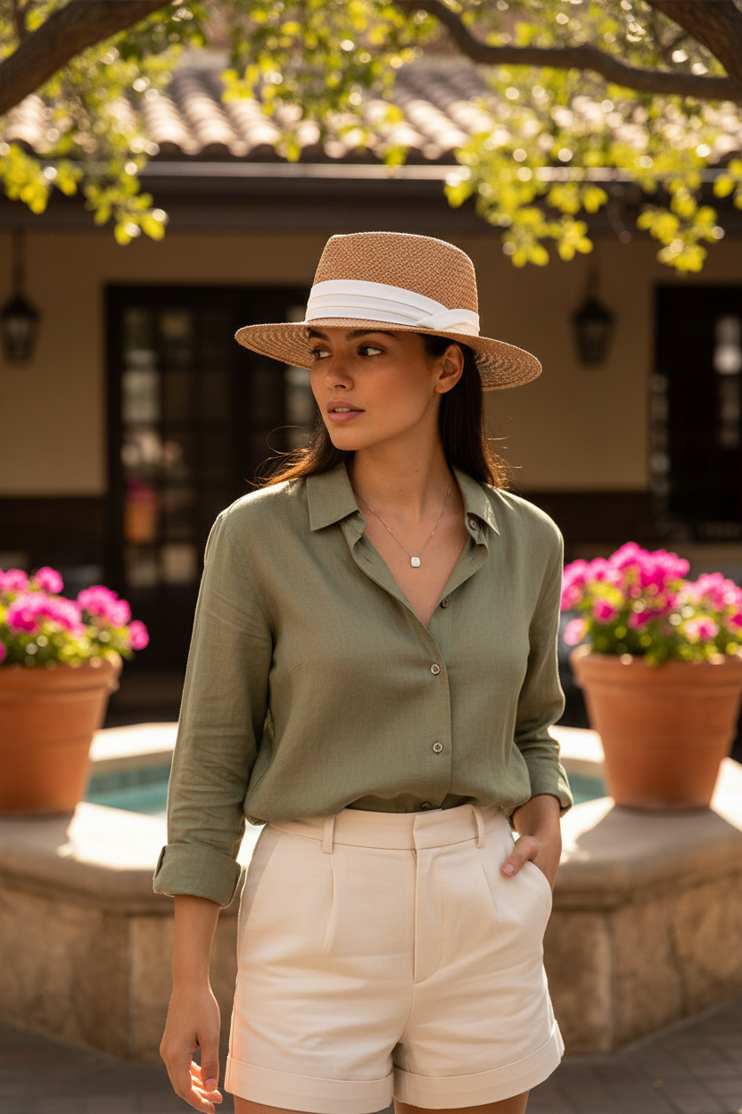 Denton Wide Brim Satin Straw Beach Hat – Medium