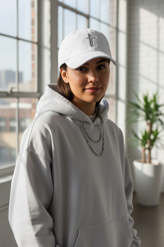 Remis Cross Embroidered Retro Cotton Baseball Cap, Adjustable