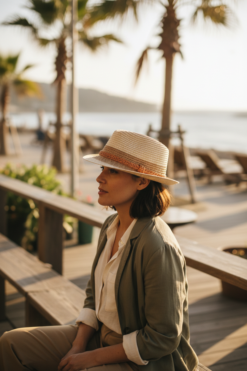Harrison Color Straw Hat – Unisex Lightweight Straw