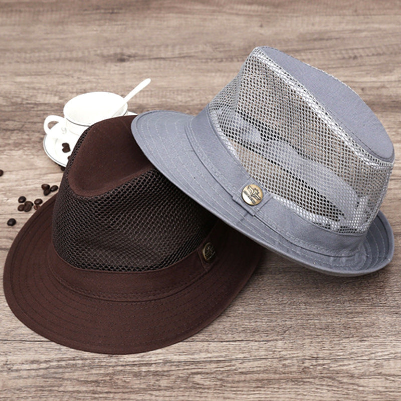 TheCapSpot - Men's Summer Breathable Mesh Straw Hat