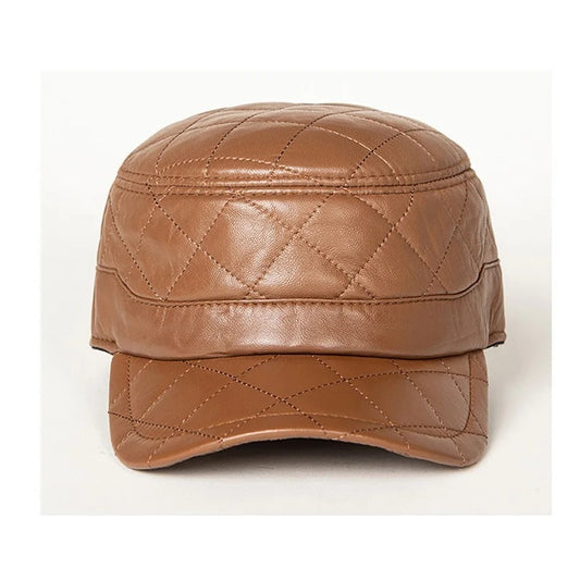 TheCapSpot - Genuine Leather Peaked Cap