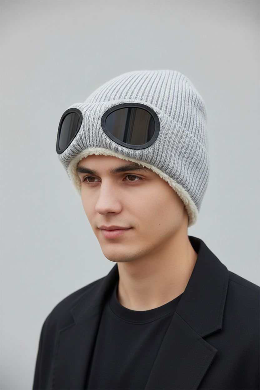 Dakota Windproof Wool Beanie with Glasses