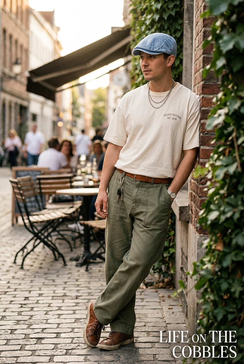 Hemingway Cotton Denim Flat Top Hat