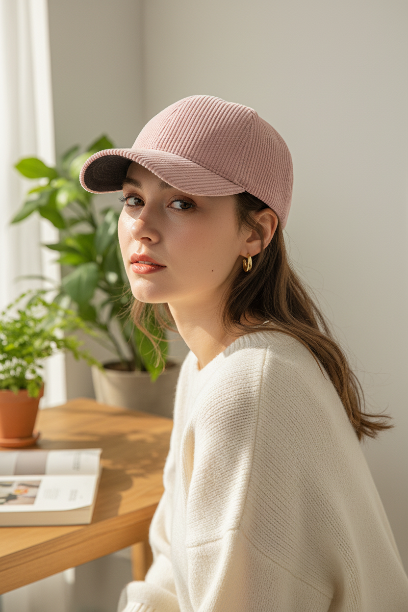 Holloway Corduroy Baseball Hat – UV Protection, Retro Letter M