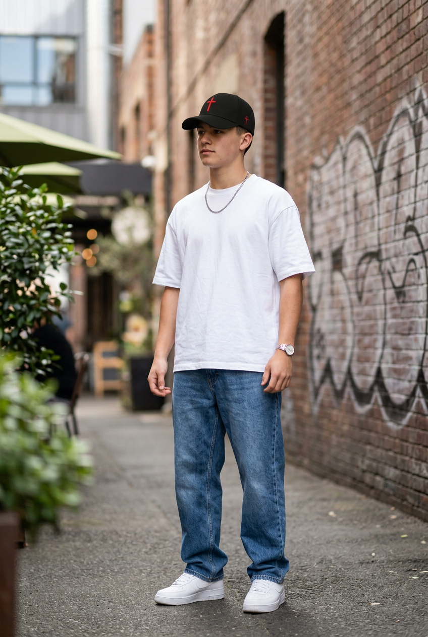 Cross Embroidered Polyester Baseball Cap