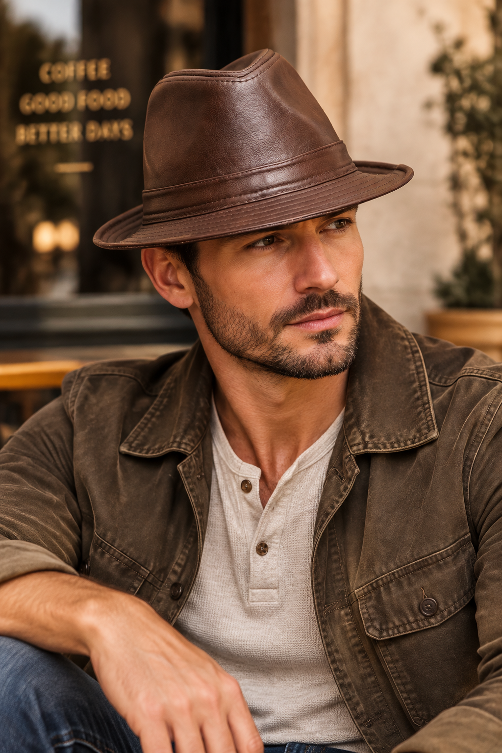 Baylor Genuine Cowhide Leather Fedora Hat