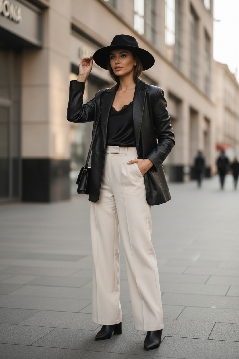 Brownstone Wool Tweed Fedora Hat with Gold Chain