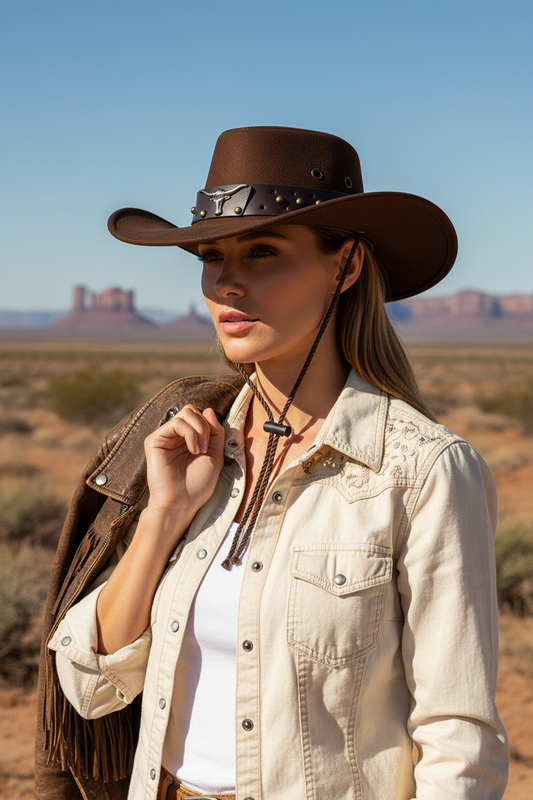 Jordan Western Cowboy Hat – Adjustable Viscose