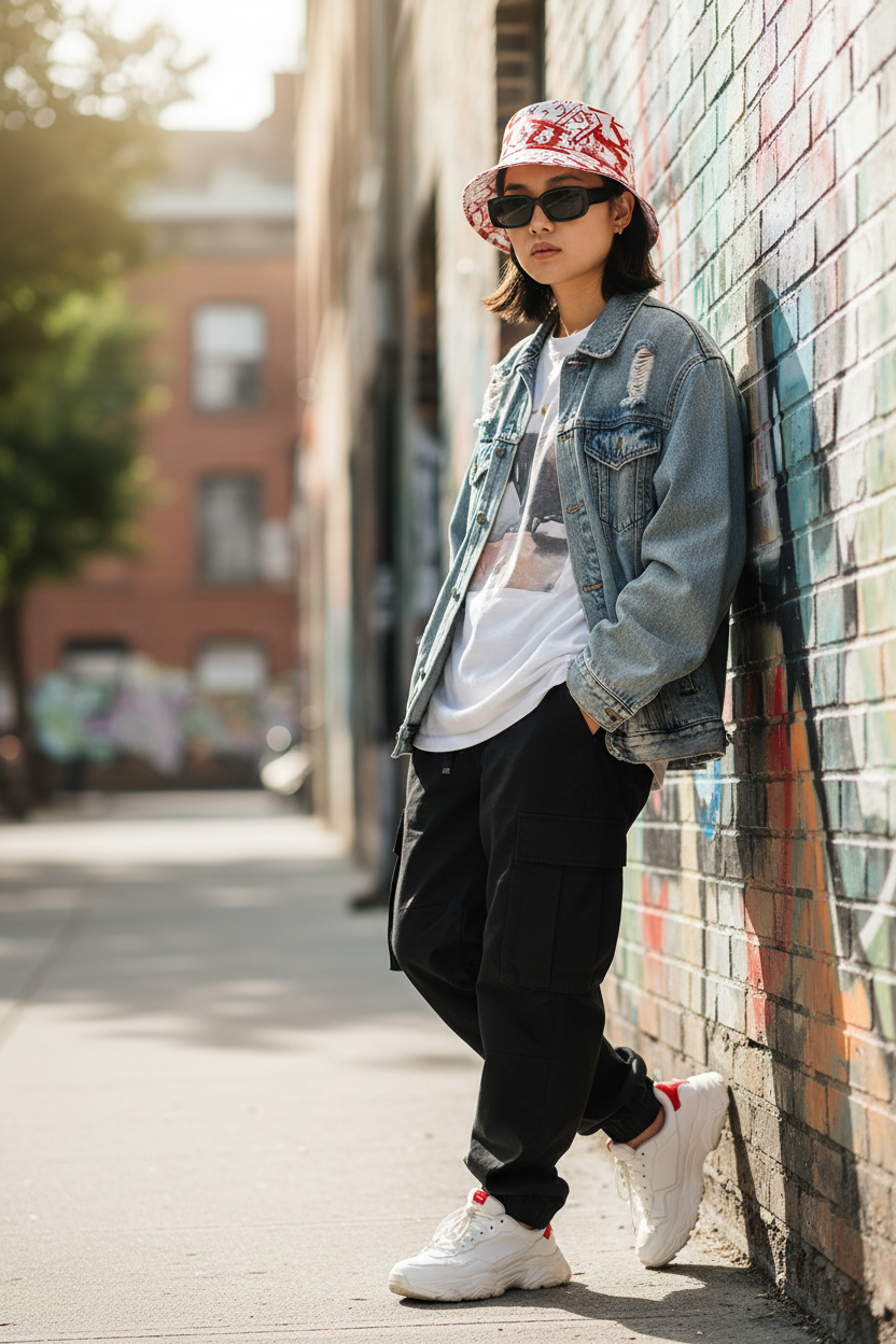 Corbin Graphic Polyester Bucket Hat – Retro Dome, Unisex
