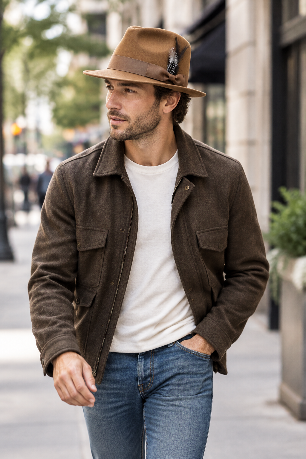 Latimore Felt Fedora Hat with Band
