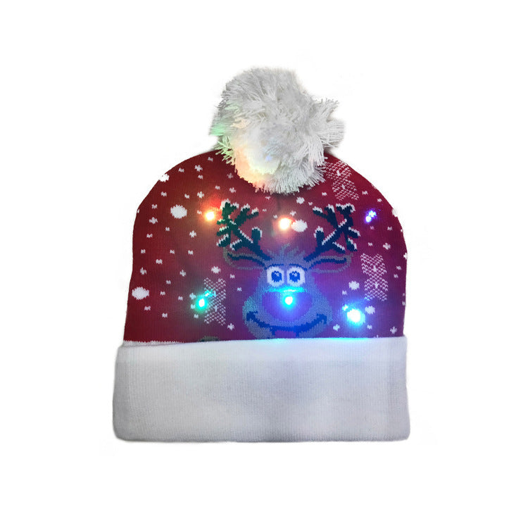 Christmas Knitted Hat With Flanging Ball