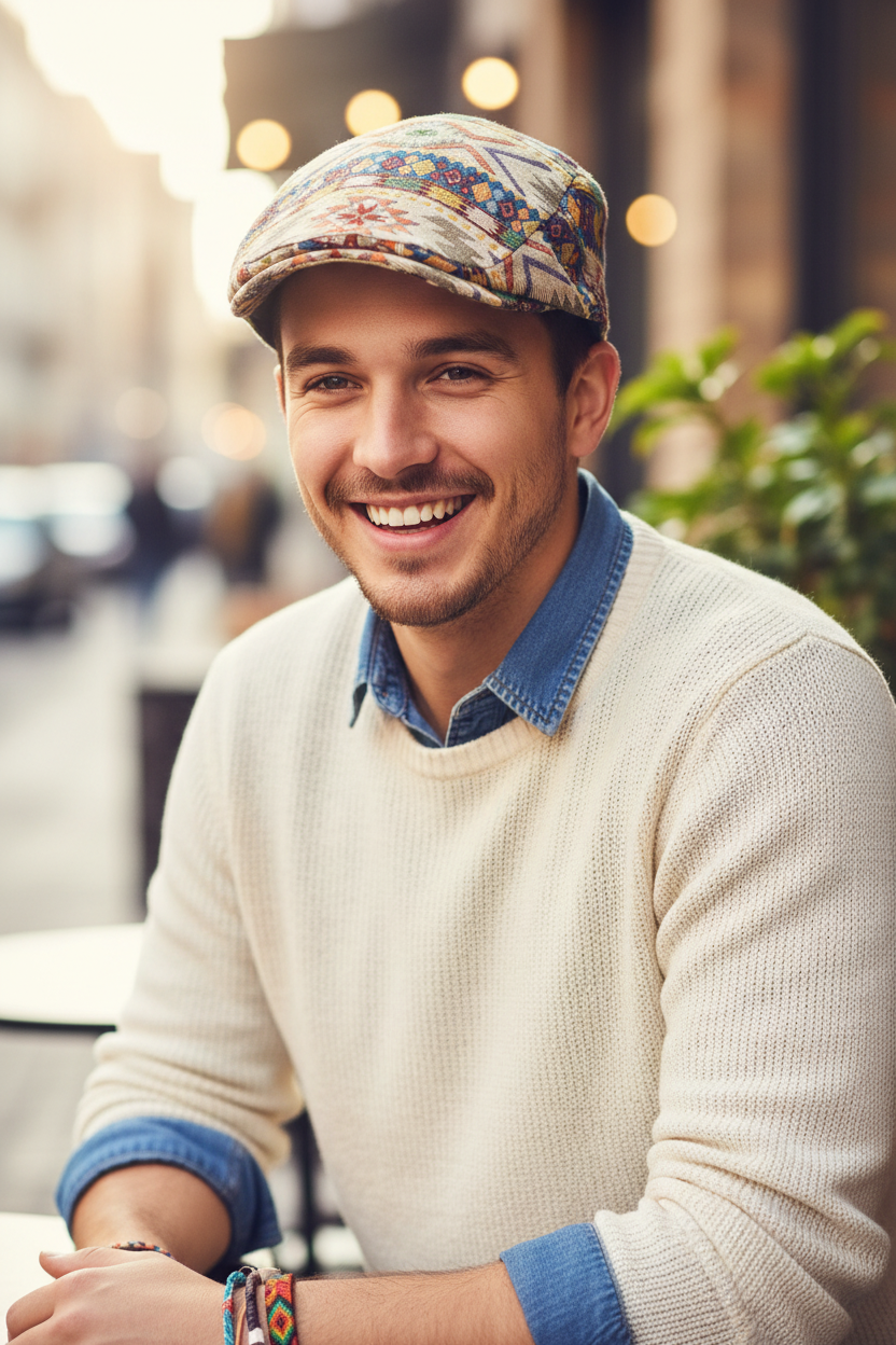 British Plaid Dome Beret – Polyester, Medium