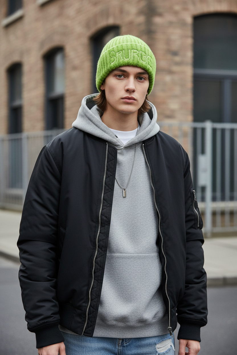Lettered Tie-Dye Wool Beanie Hat, Unisex Medium