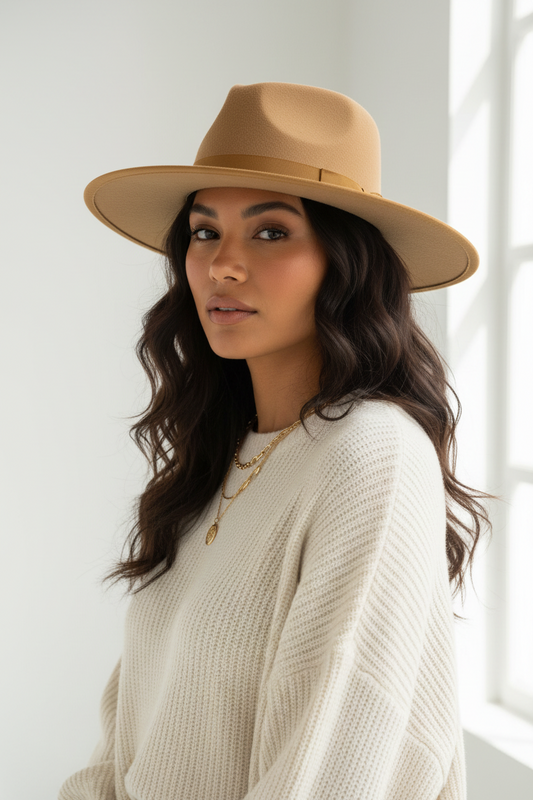 Alex Cartwright Wide Brim Wool Fedora with Band
