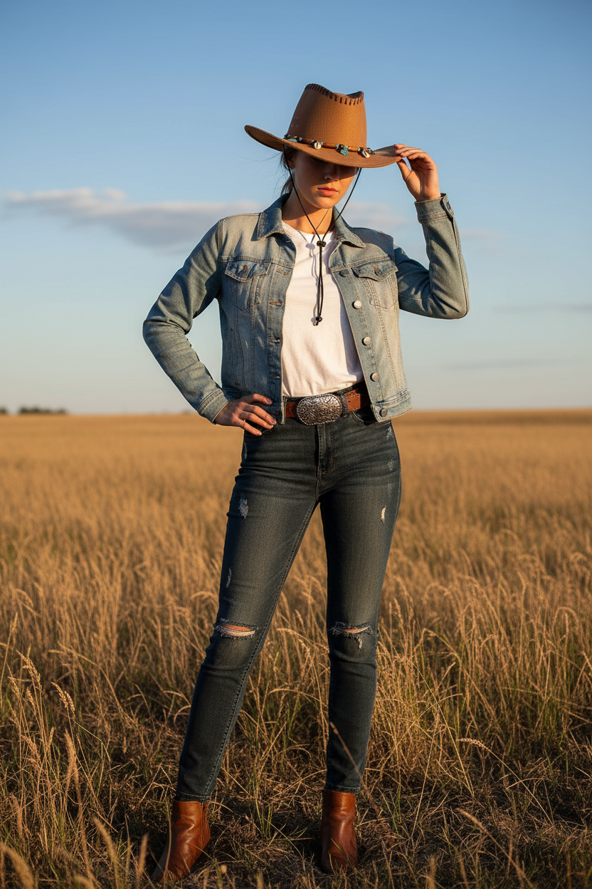 Wool Cowboy Hat – Conical Crown, Medium 56–58 cm