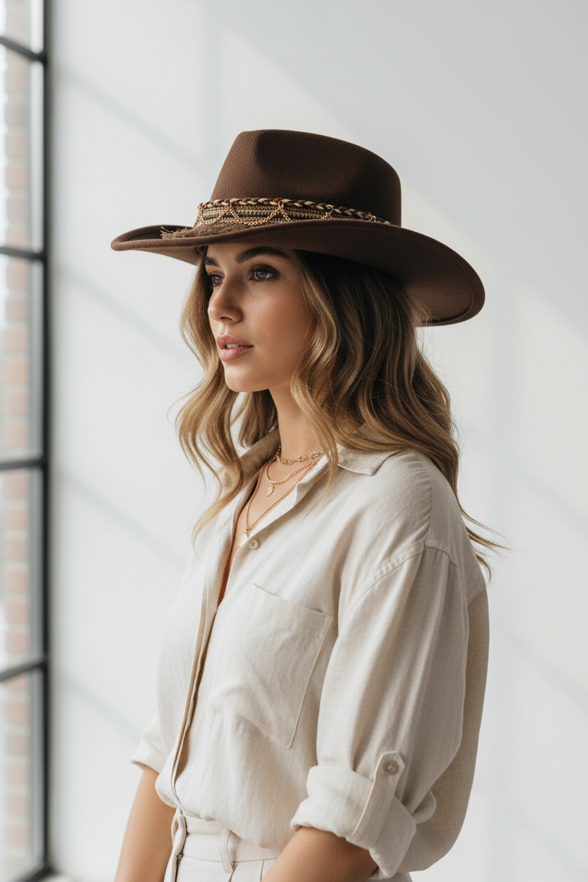 Prescott Polyester Cowboy Hat, Bell Crown (M 56–58cm)