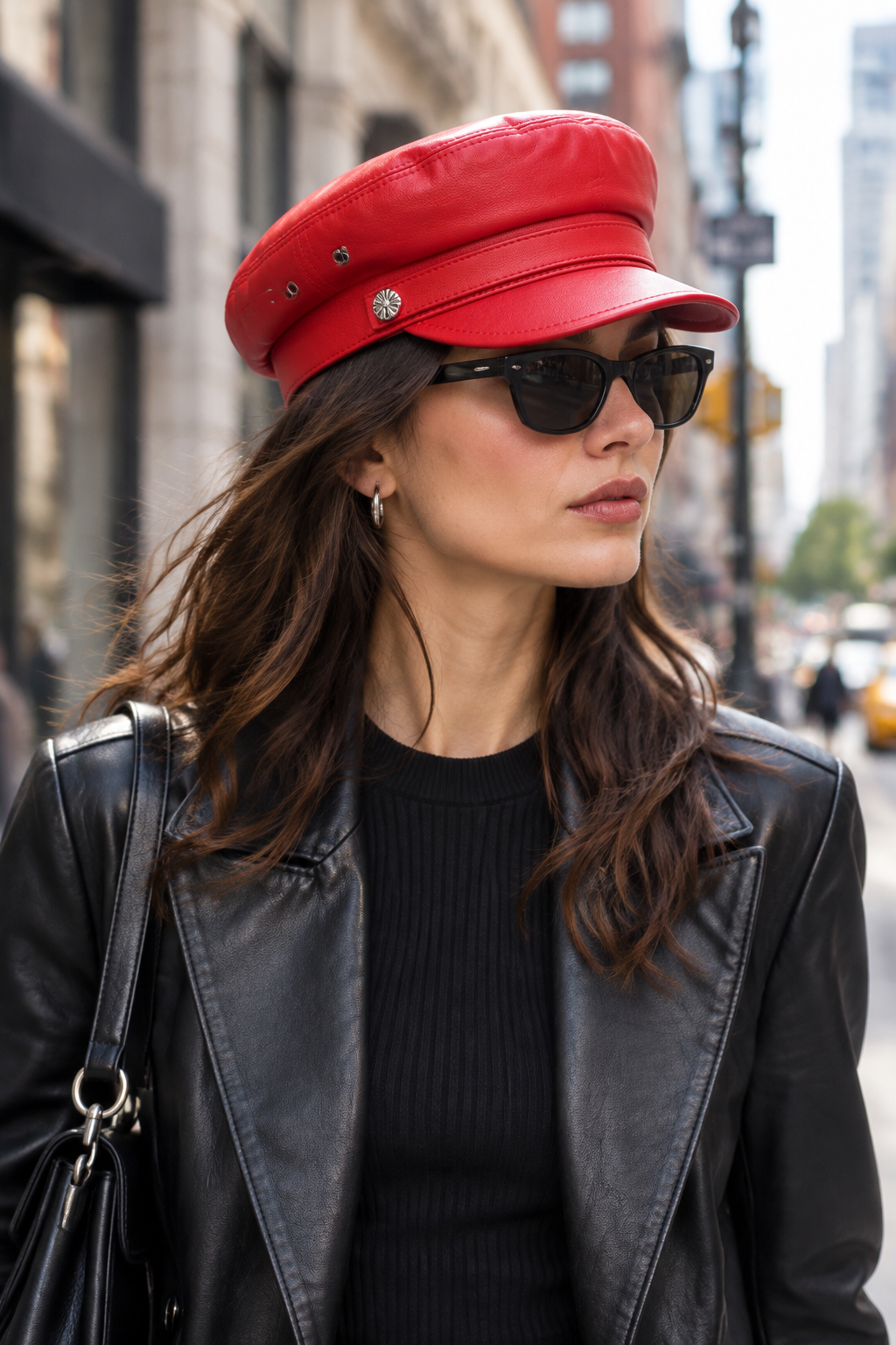Colbert Genuine Sheepskin Leather Flat Top Cap