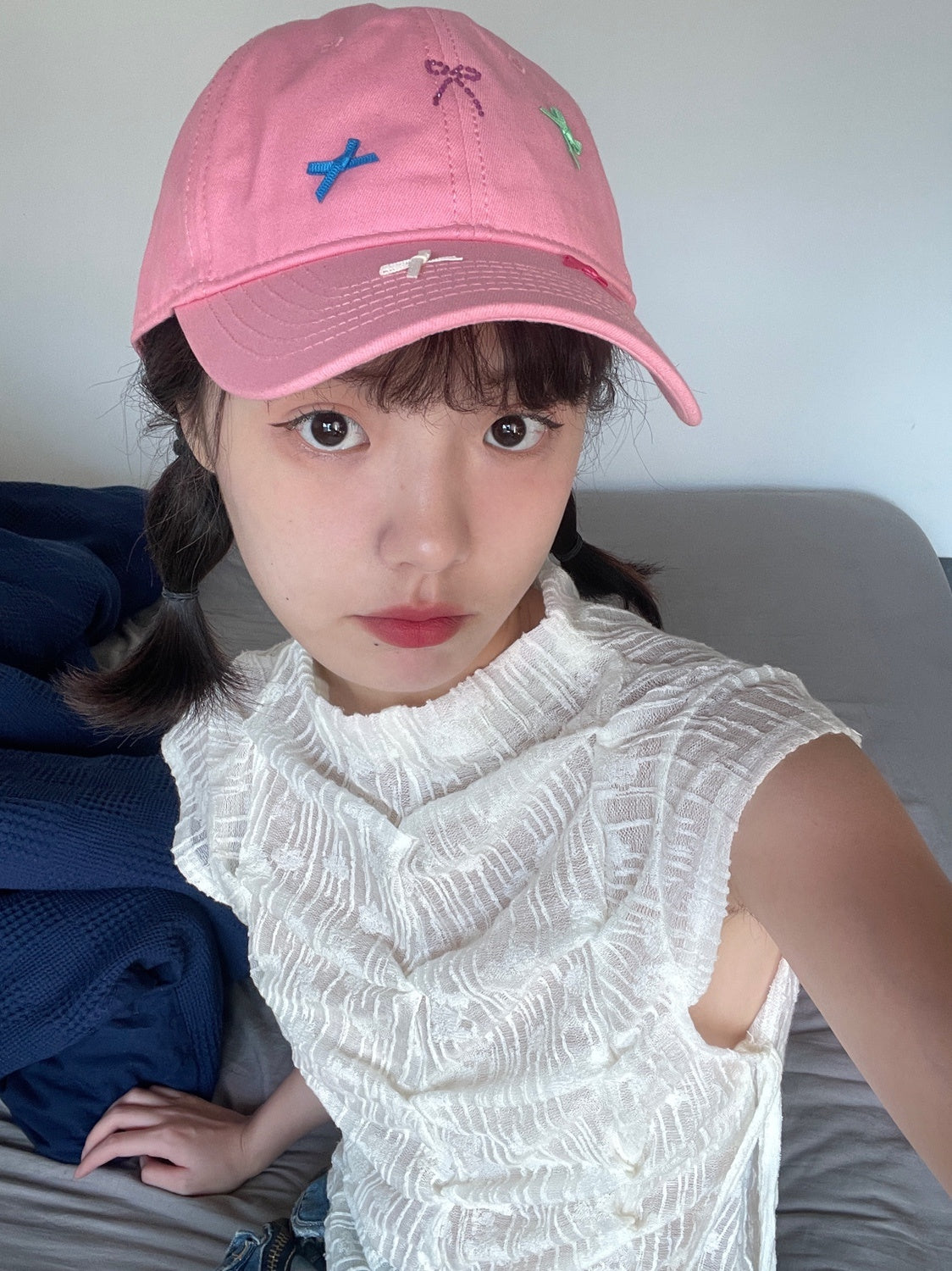 TheCapSpot - Rhinestone Bow Peaked Cap