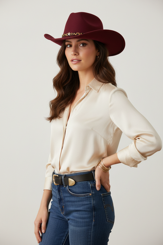 Carrington Wool Felt Pointed Cowboy Hat
