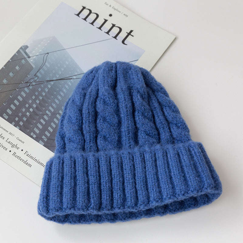 Twisted Woolen Cap  Ear Protection To Keep Warm
