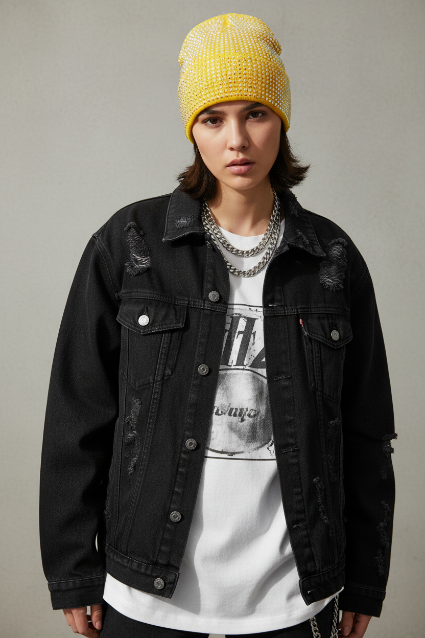 Diamond Knit Stocking Cap – Unisex Winter Beanie