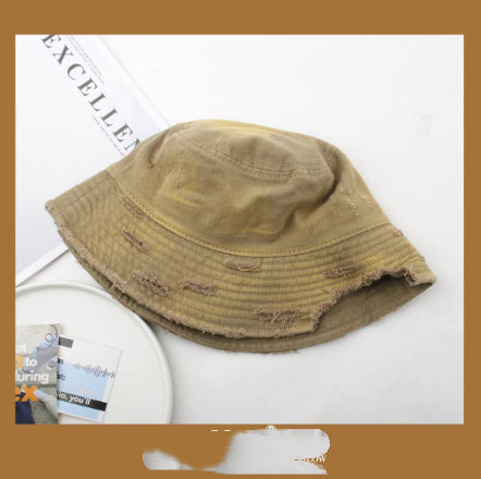 Colton Distressed Bucket Hat – Denim Cotton, UV Protection