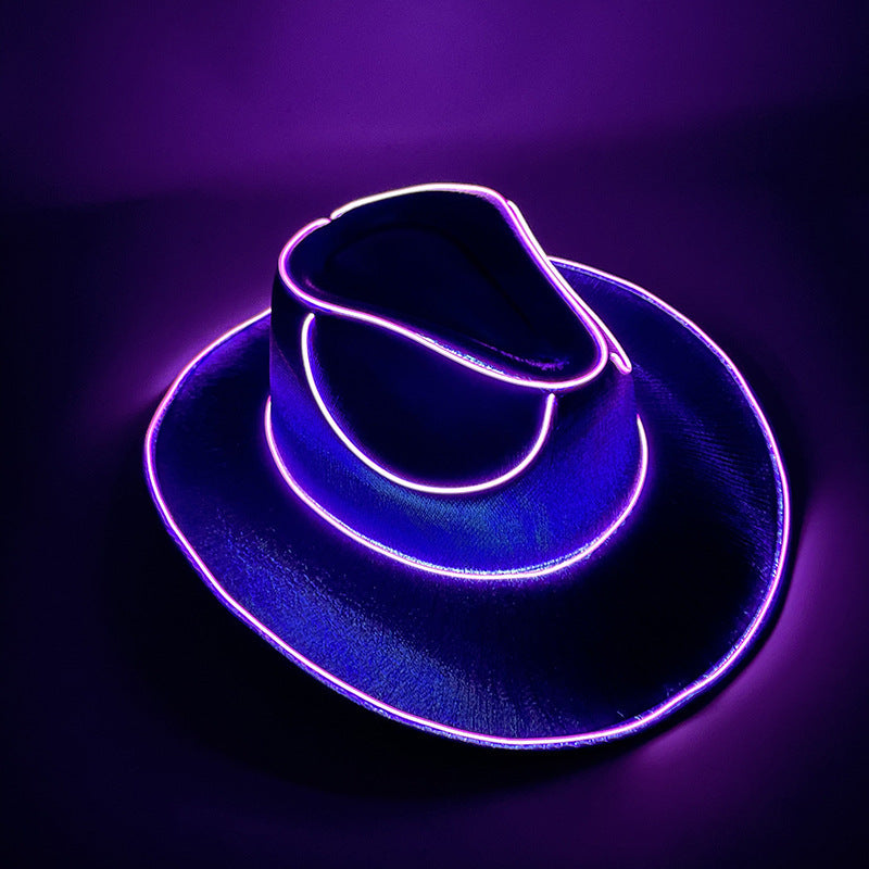 TheCapSpot - Halloween Carnival Party LED Wireless Fluorescent Colorful Cowboy Flashing Hat