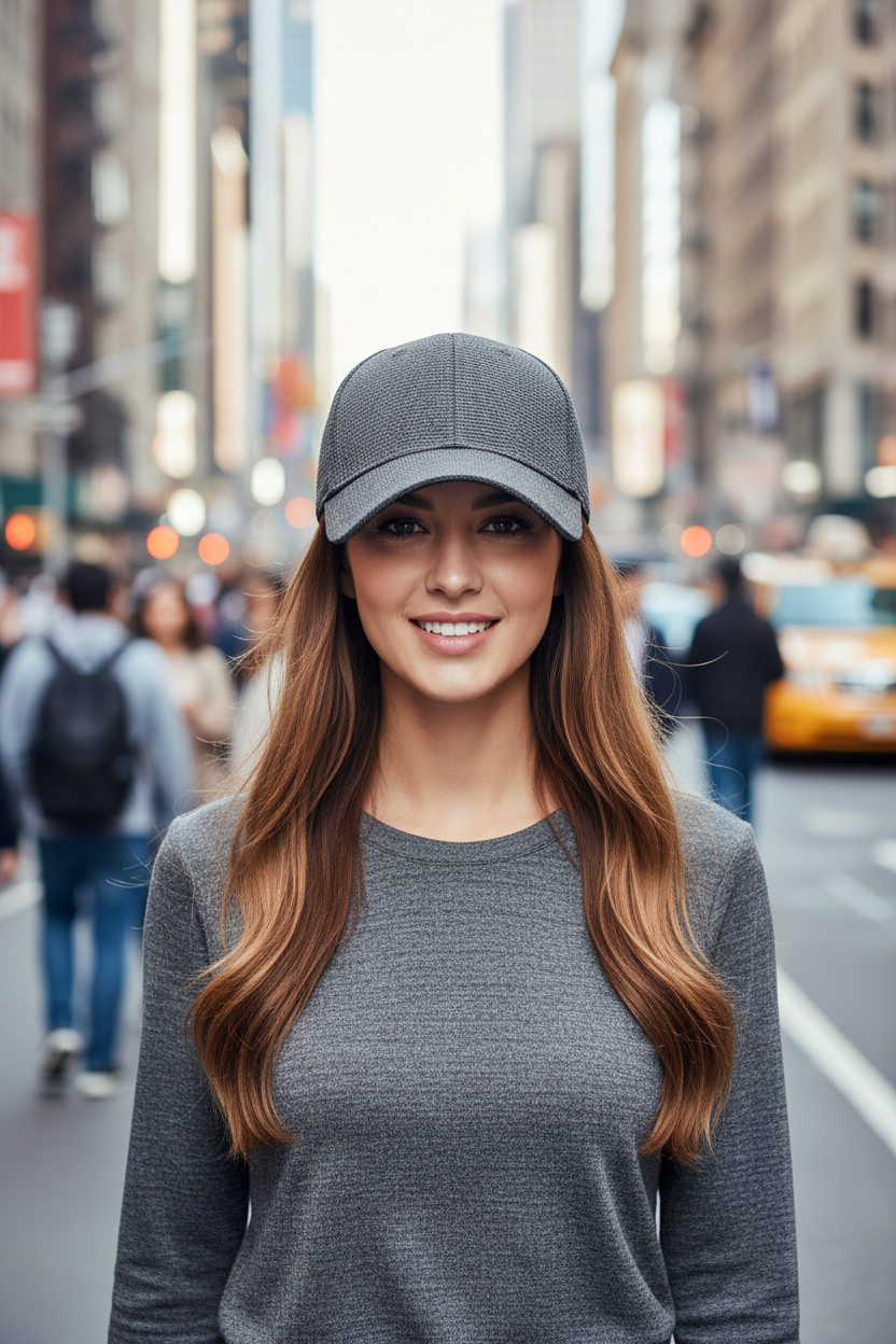 Gray baseball cap on a white background