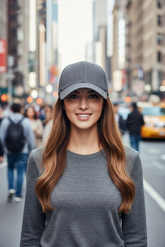 Gray baseball cap on a white background