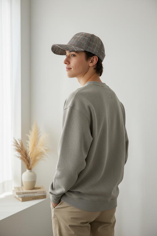 Strickland Plaid Knitted Polyester Cap – Adjustable Unisex