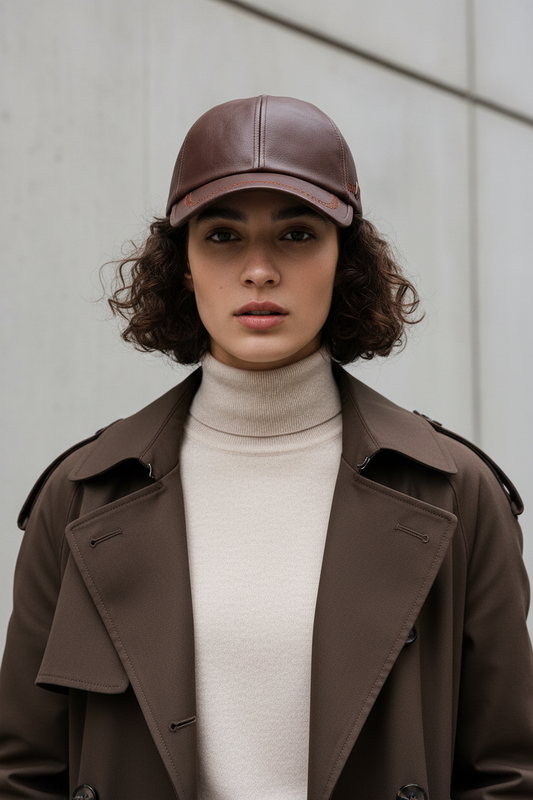 Harrelson Faux Leather Baseball Cap