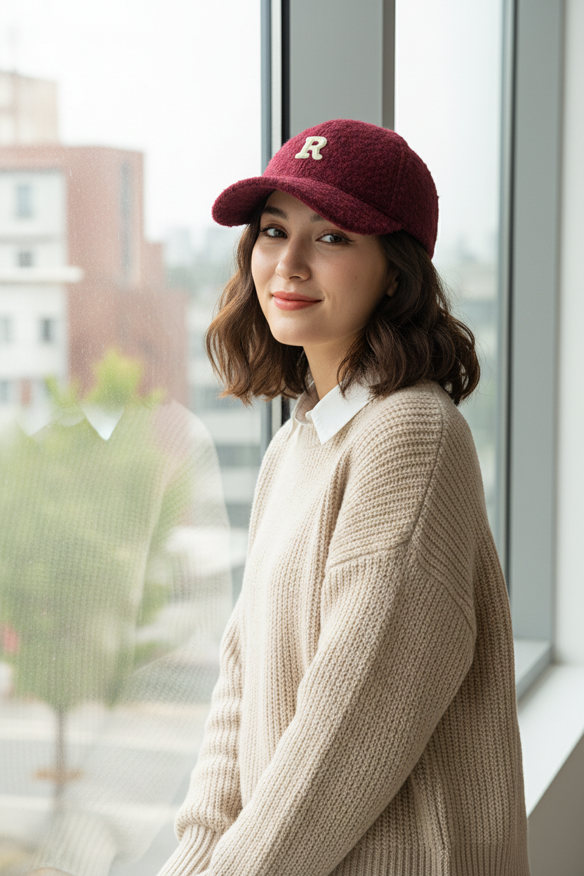 R Winter Cotton Polyester R Baseball Cap