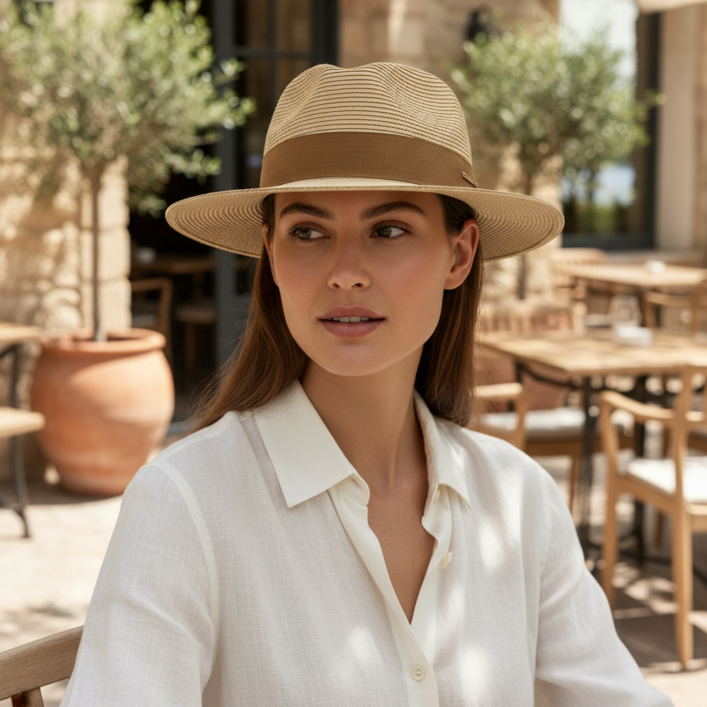 Claremore Khaki Straw Top Hat – Plant Fiber, Dome Crown