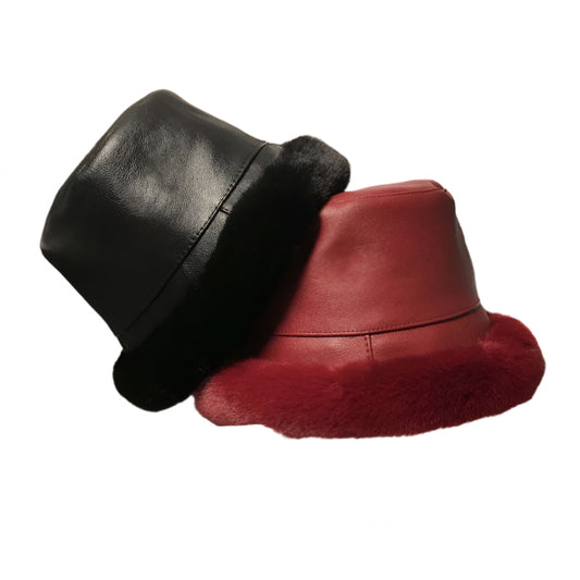 TheCapSpot - Leather Plush Hat