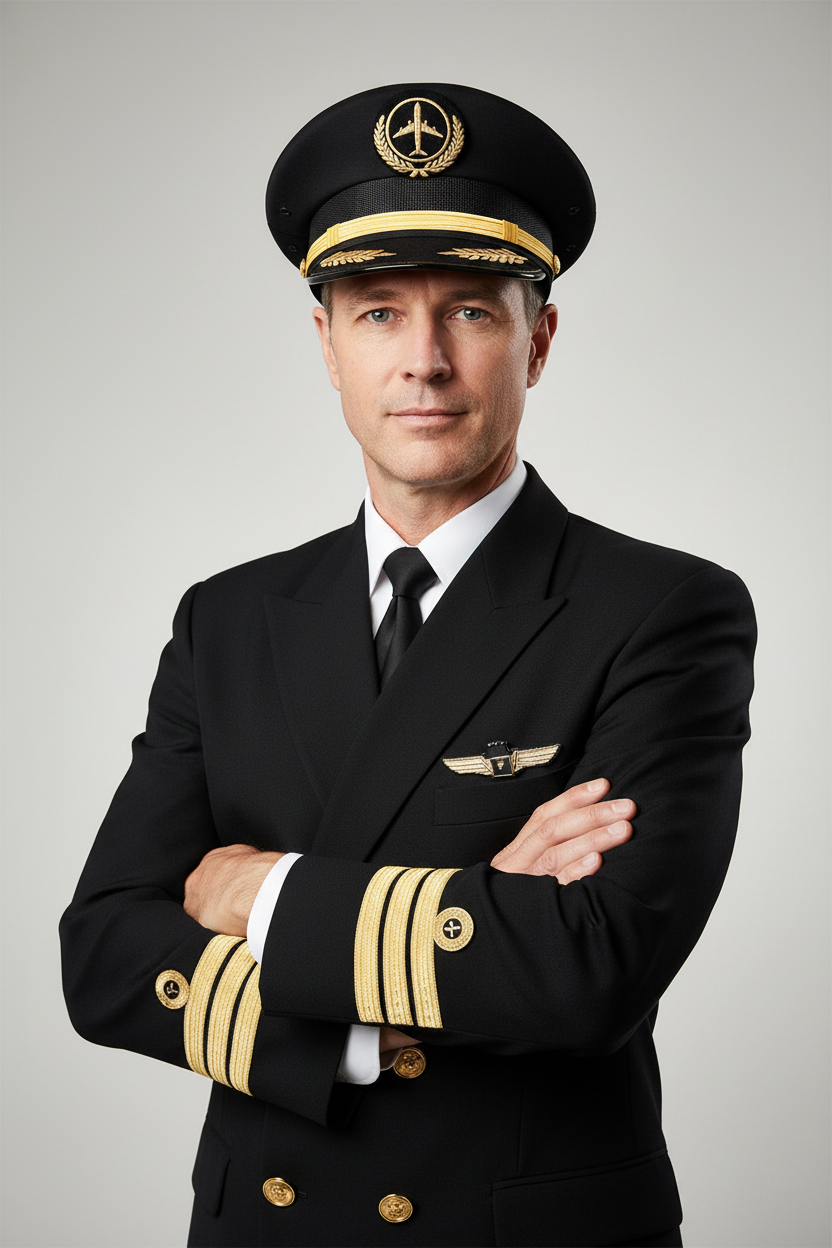 Airline Pilot Flat Cap – Unisex Adult