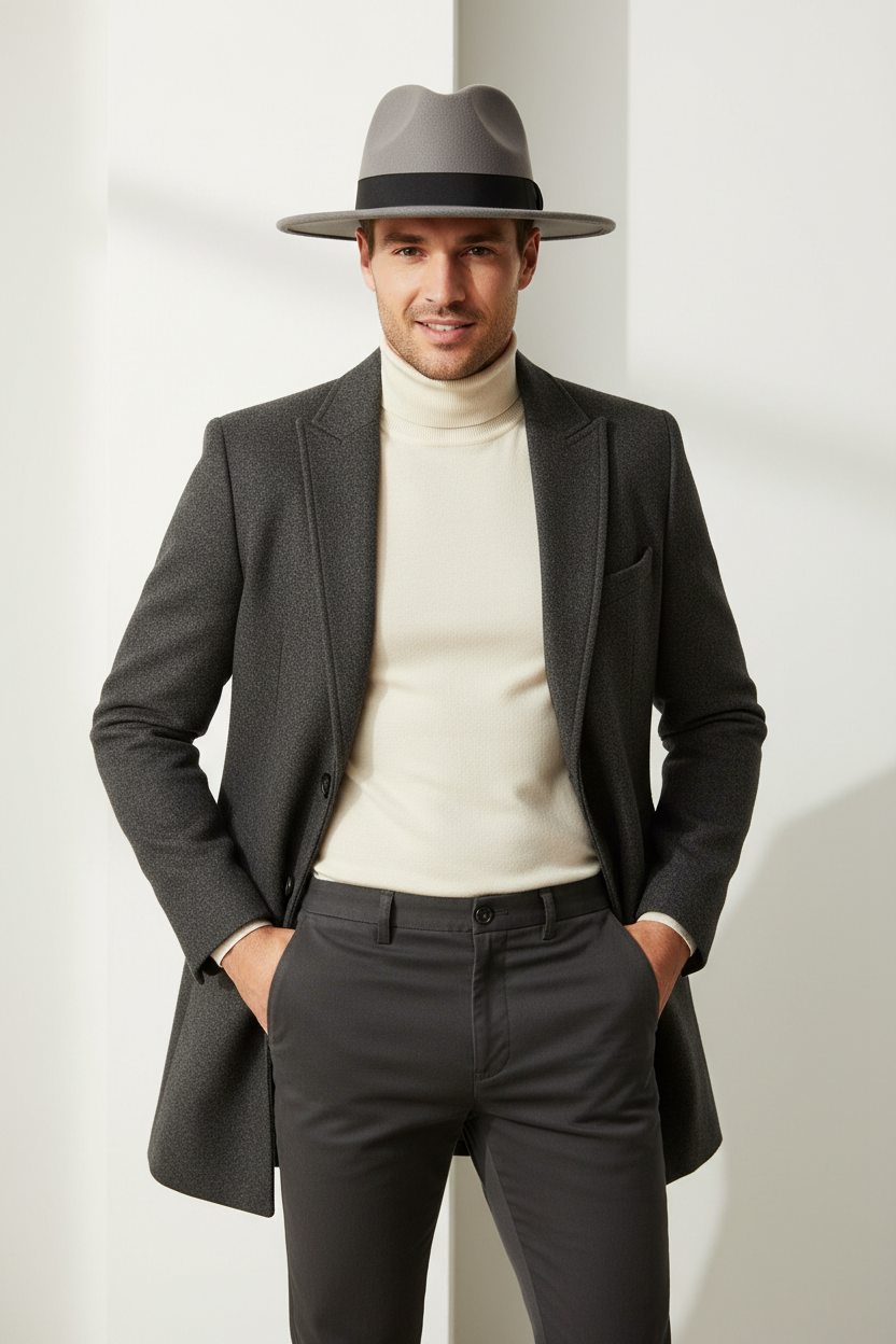 Wagoner Wool Felt Flat Brim Fedora Hat