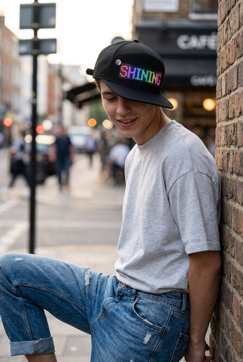 Programmable LED Baseball Cap – App-Controlled Scrolling Display, Unisex