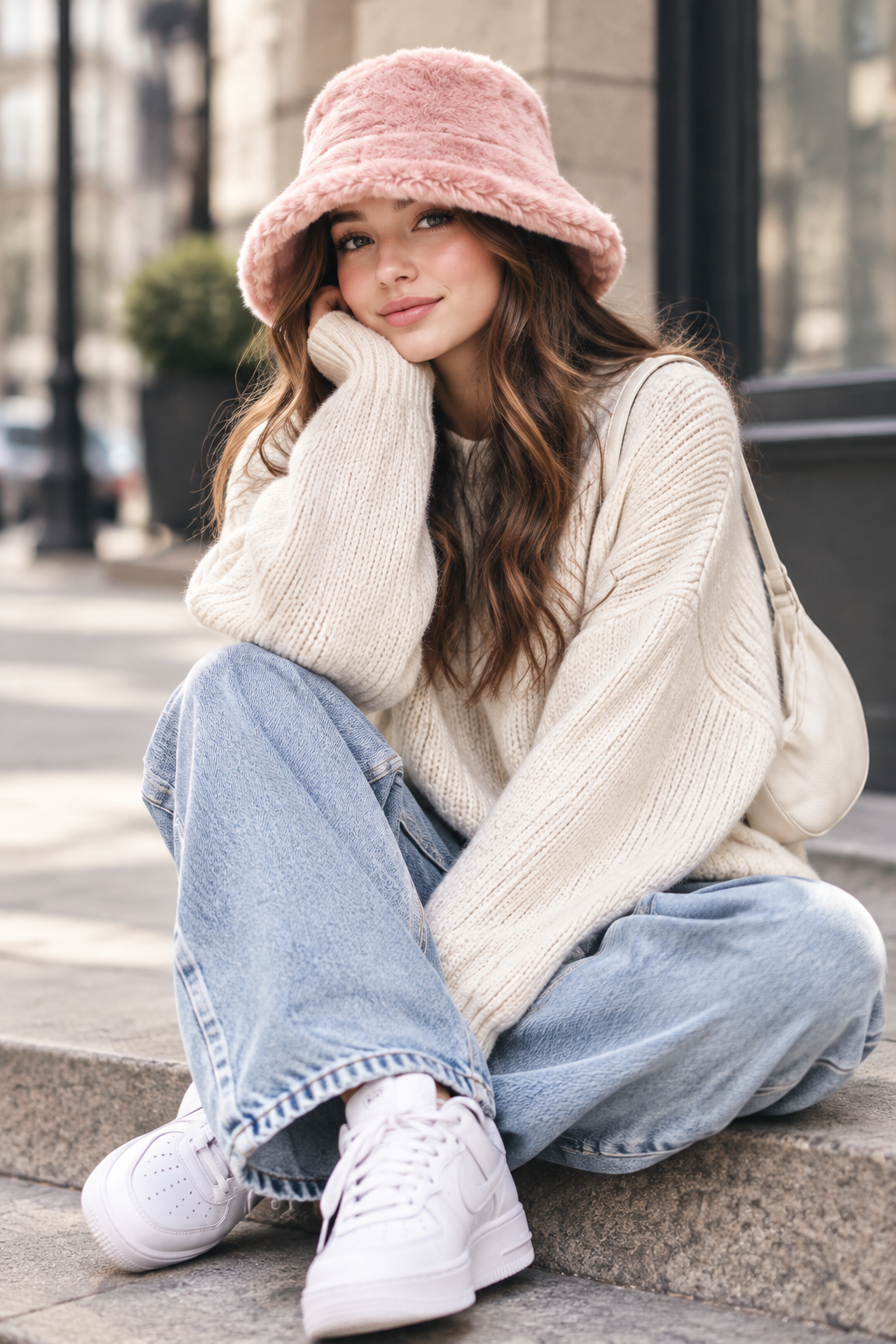 Thompson Faux Fur Adjustable Bucket Hat for Adults