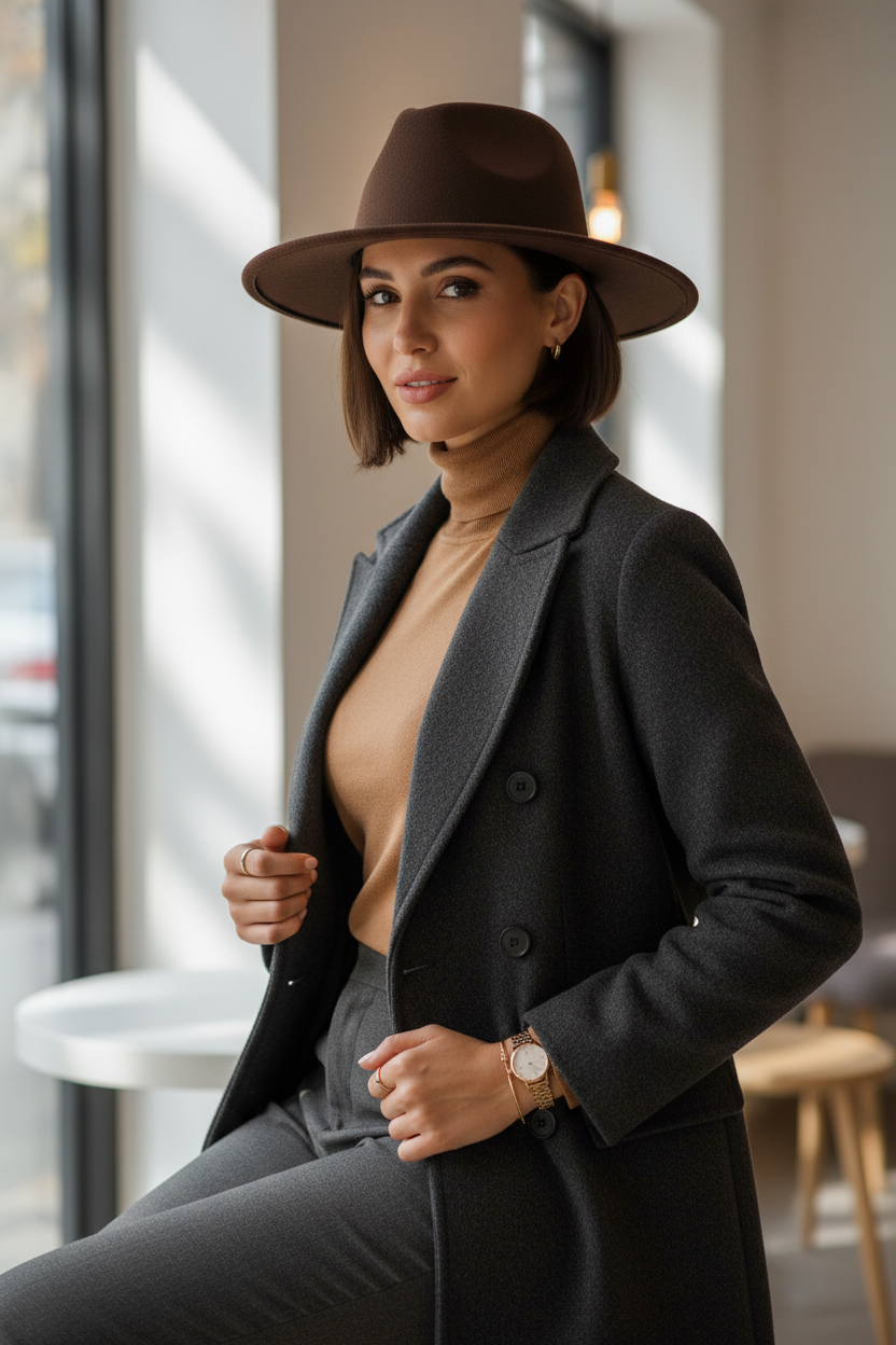 Nashville Modern Flat Brim Fedora Hat