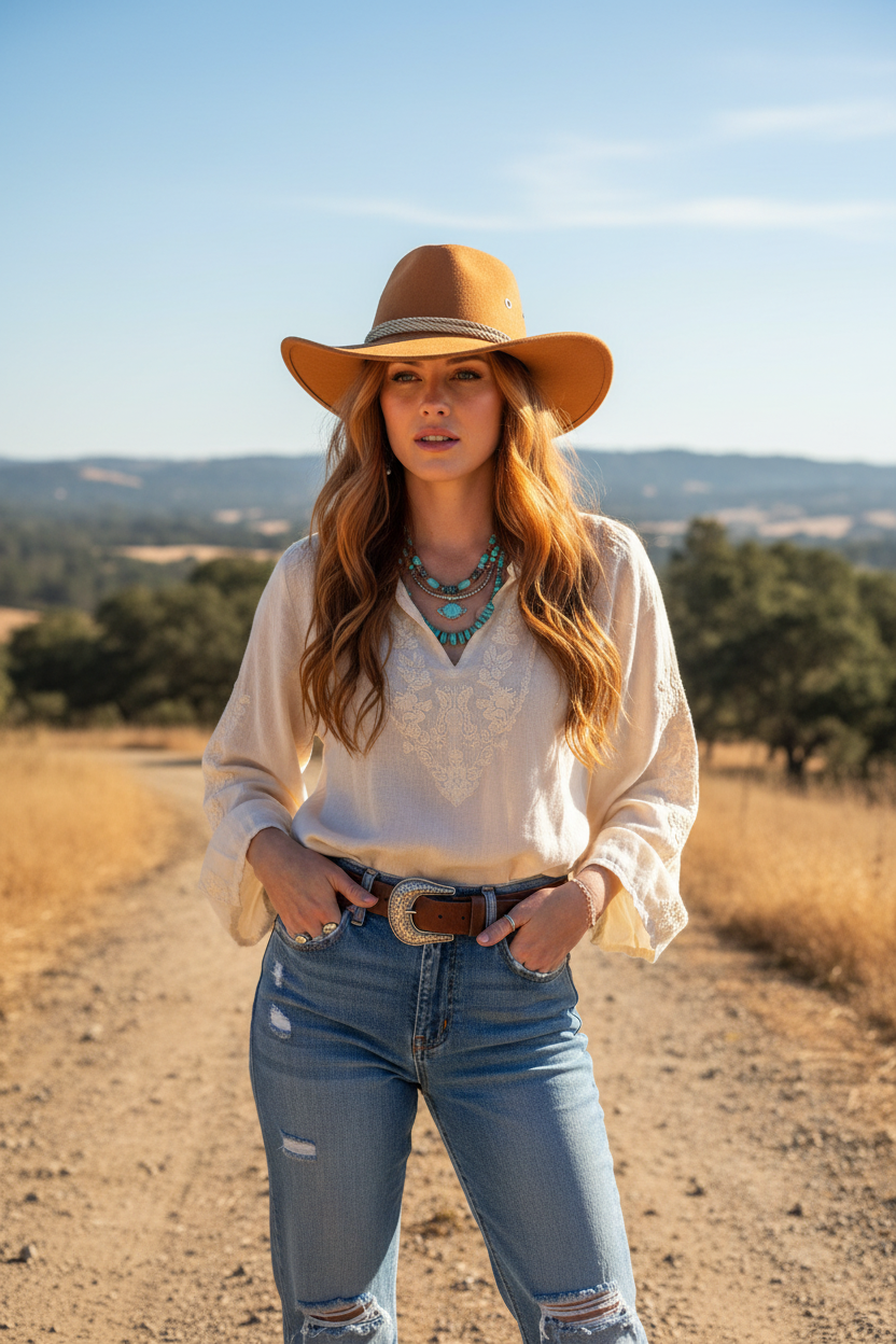 Thompson Suede Bell Crown Cowboy Hat – Medium (56–58 cm)