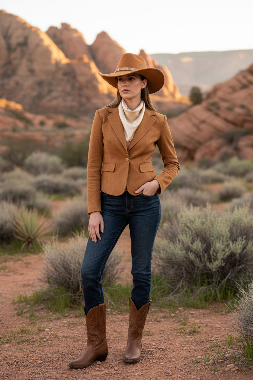 Thompson Suede Bell Crown Cowboy Hat – Medium (56–58 cm)