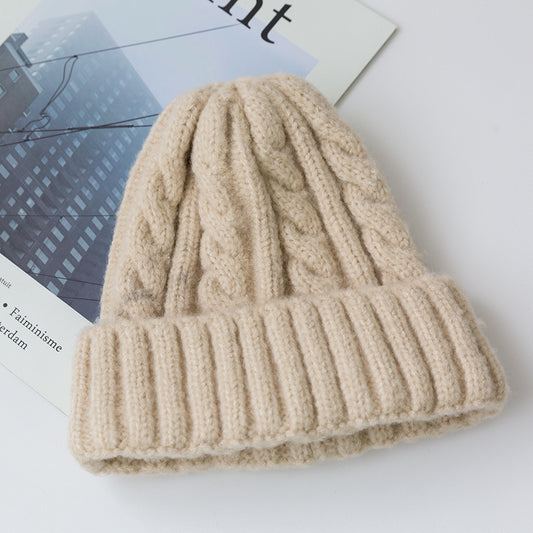 Twisted Woolen Cap  Ear Protection To Keep Warm