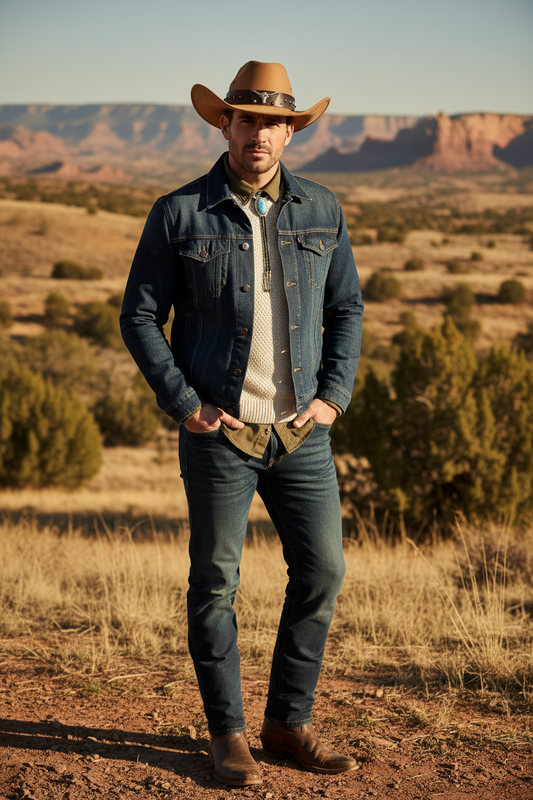Jordan Western Cowboy Hat – Adjustable Viscose