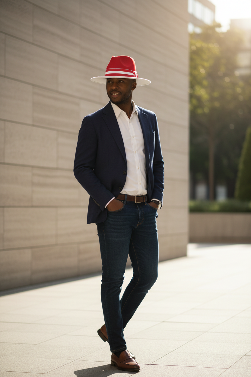 Rozier Two-Tone Wool Cotton Fedora Hat – Medium