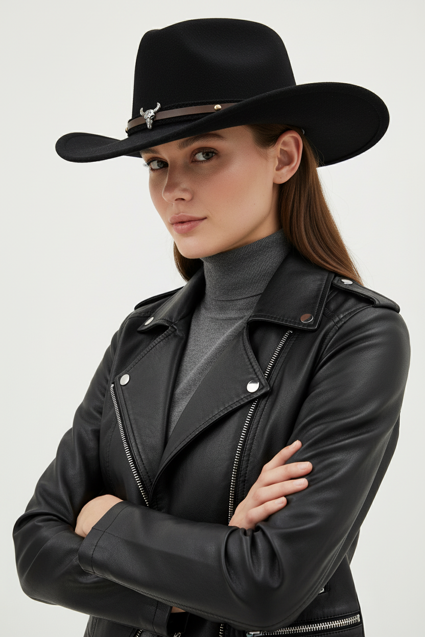 Coweta Western Polyester Cowboy Hat – Curved Brim, Medium